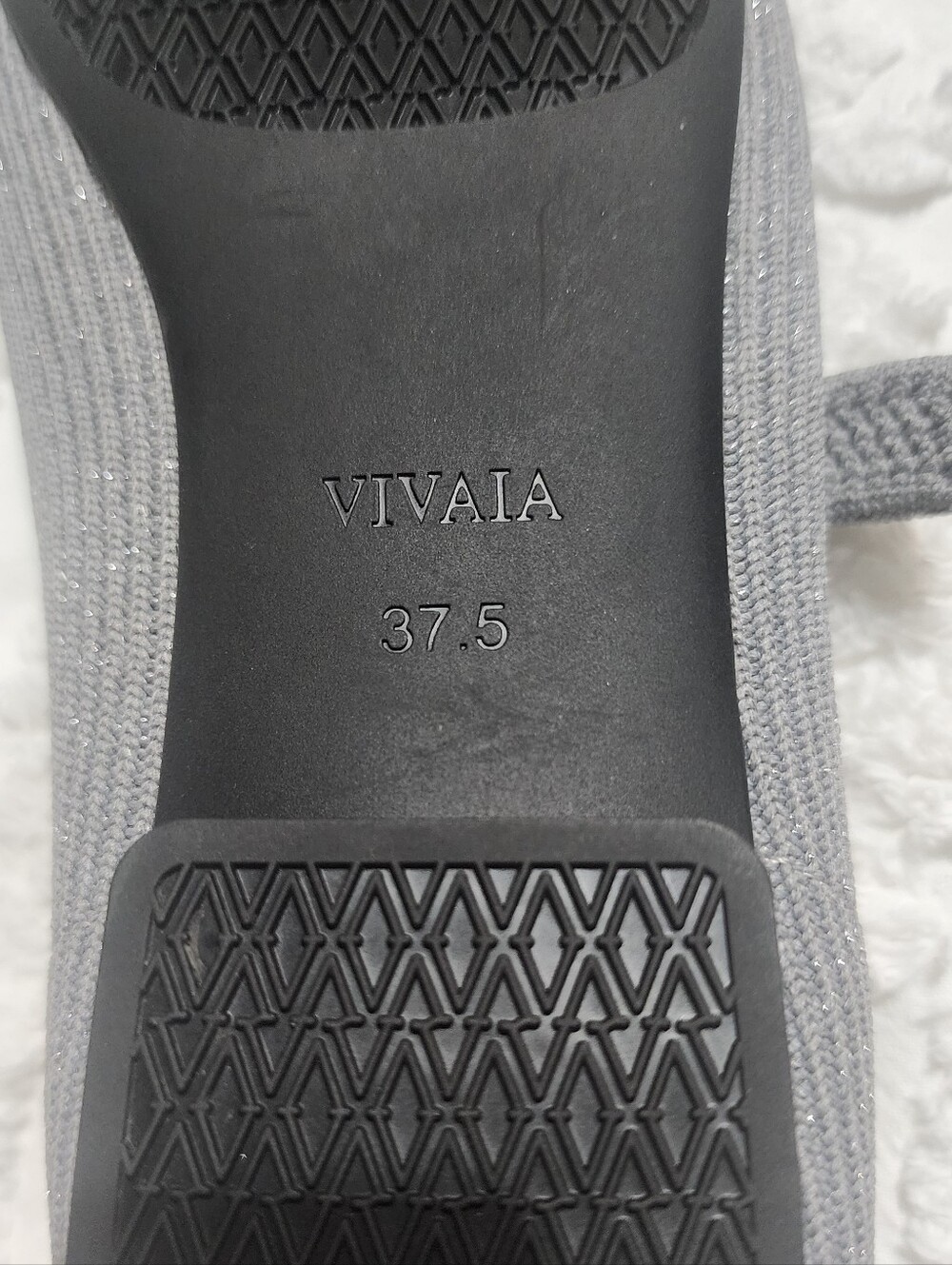 Vivaia "Margot" Silvery Gray Mary Jane Knit Flats, Size 7.5 - Picture 9 of 9